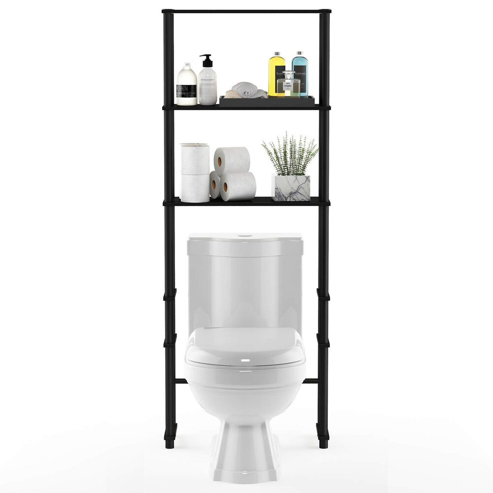 HOMLUX Turn-N-Tube 3-Shelf Over The Toilet Storage Space Saver in Espresso and Black, , large