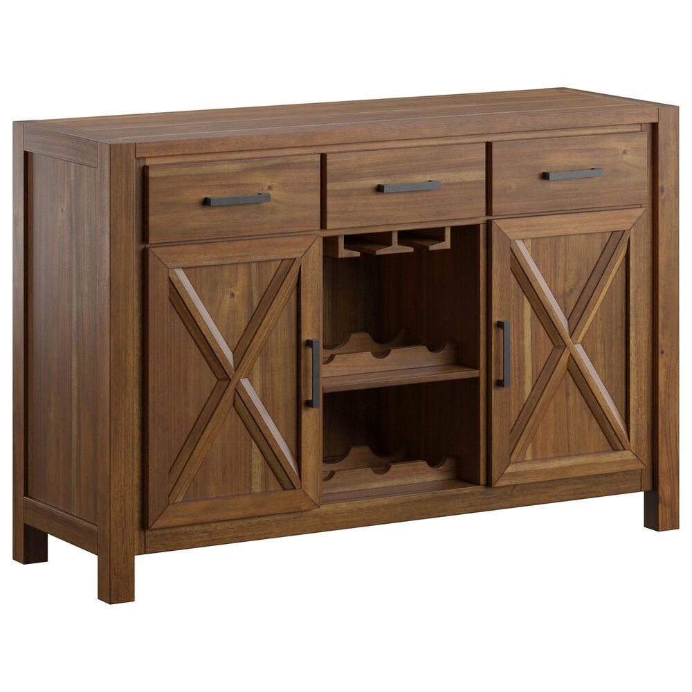 Golden Wave Furniture Darby 3-Drawer Sideboard in Acorn Brown, , large