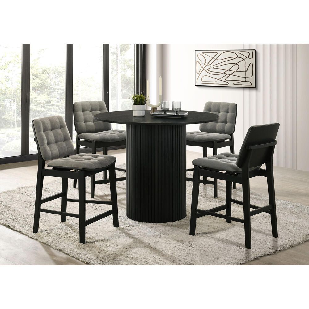 Pacific Landing Hamlyn Round Counter Height Dining Table in Black - Table Only, , large