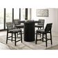 Pacific Landing Hamlyn Round Counter Height Dining Table in Black - Table Only, , large