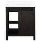Lexora Home Marsyas 30" Single Bathroom Vanity in Brown with White Quartz Top and Rectangular Sink, , large