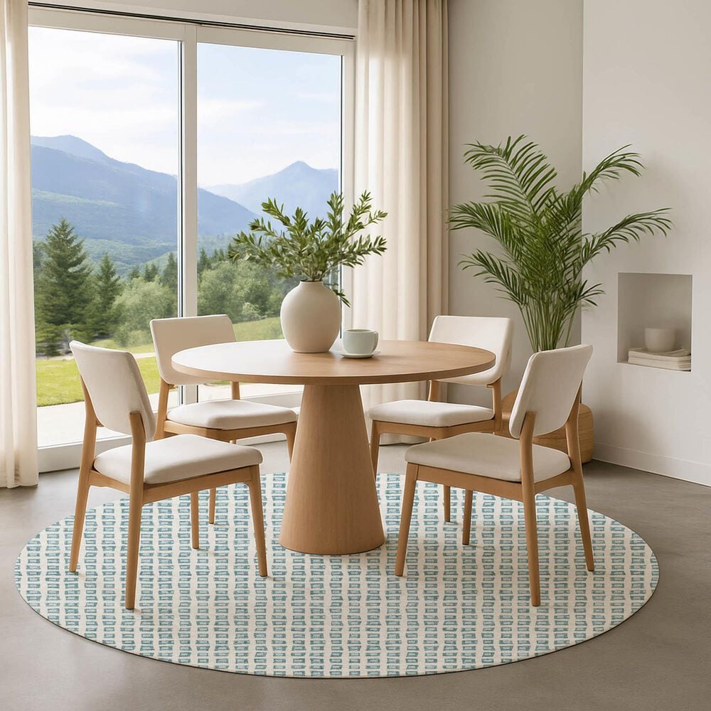 Dalyn Rug Company The Reserve TR4 Teal 8&#39; Round Indoor/Outdoor Area Rug, , large