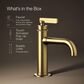 Kohler Castia Single-Handle Bathroom Sink Faucet in Vibrant Brushed Moderne Brass, , large
