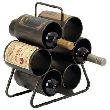 Maple and Jade 14" Wine Rack with Handle in Black, , large