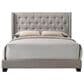 The Monday Company King Upholstered Wingback and Button Tufted Bed in Soft Putty Linen, , large