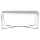 Walker Edison Luxe Coffee Table in White and Chrome, , large