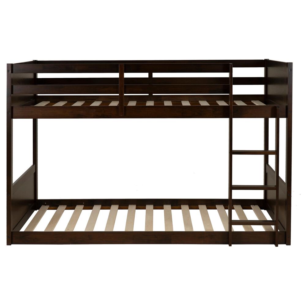 Linden Boulevard Dalton Low Profile Twin Bunk Bed in Espresso, , large