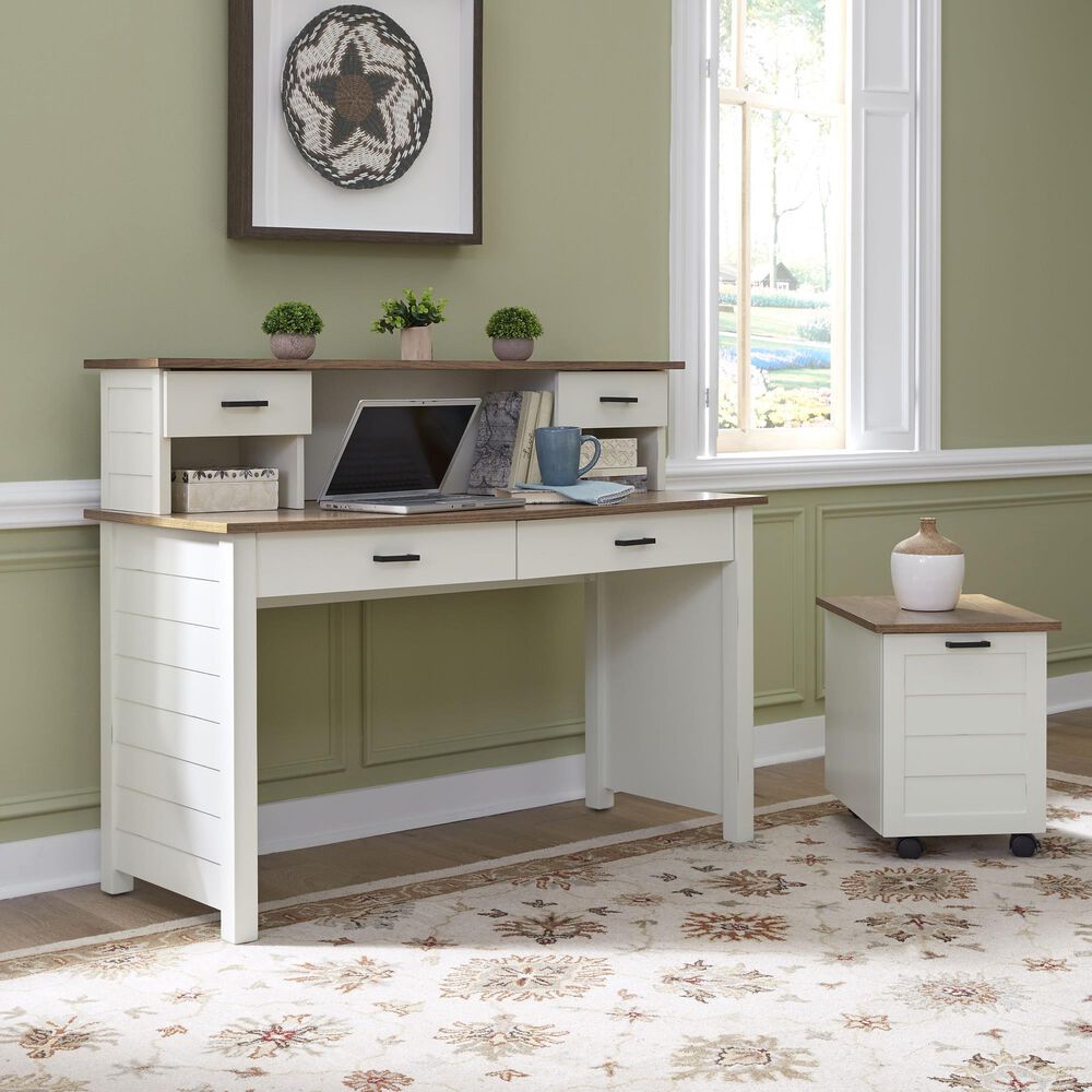 Homestyles Portsmouth Desk with Hutch in White, , large