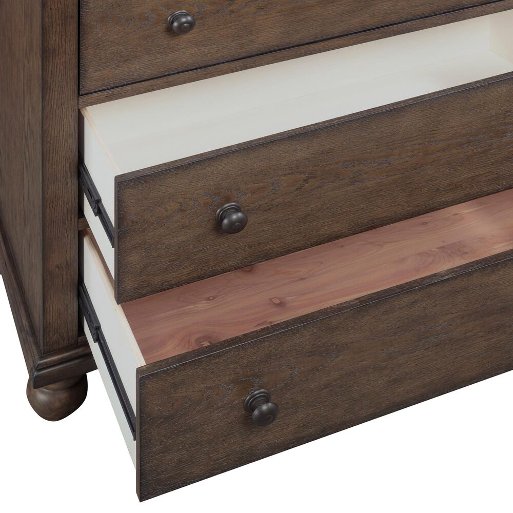 Riva Ridge Oxford 5-Piece California King Sleigh Bedroom Set in Cocoa with USB Ports, , large