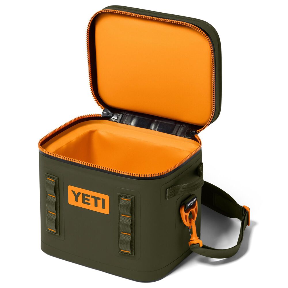 YETI Hopper Flip 12 Soft Cooler in Olive and King Crab Orange, , large