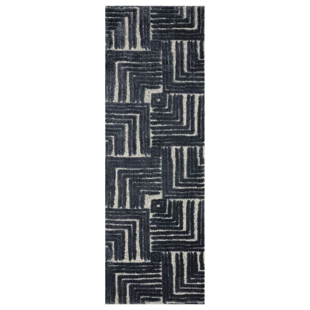 Loloi II Hagen 2"7" x 7"8" Blue and White Runner, , large