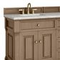 James Martin Vanities Brookfield 72" Double Bathroom Vanity in Pecan with 3cm Eternal Jasmine Pearl Quartz Top and Rectangular Sinks, , large