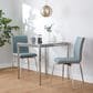 Lumisource Mason Contemporary Dining/accent Chair with Swivel in Stainless Steel, Walnut Wood, and Green Fabric - Set of 2, , large
