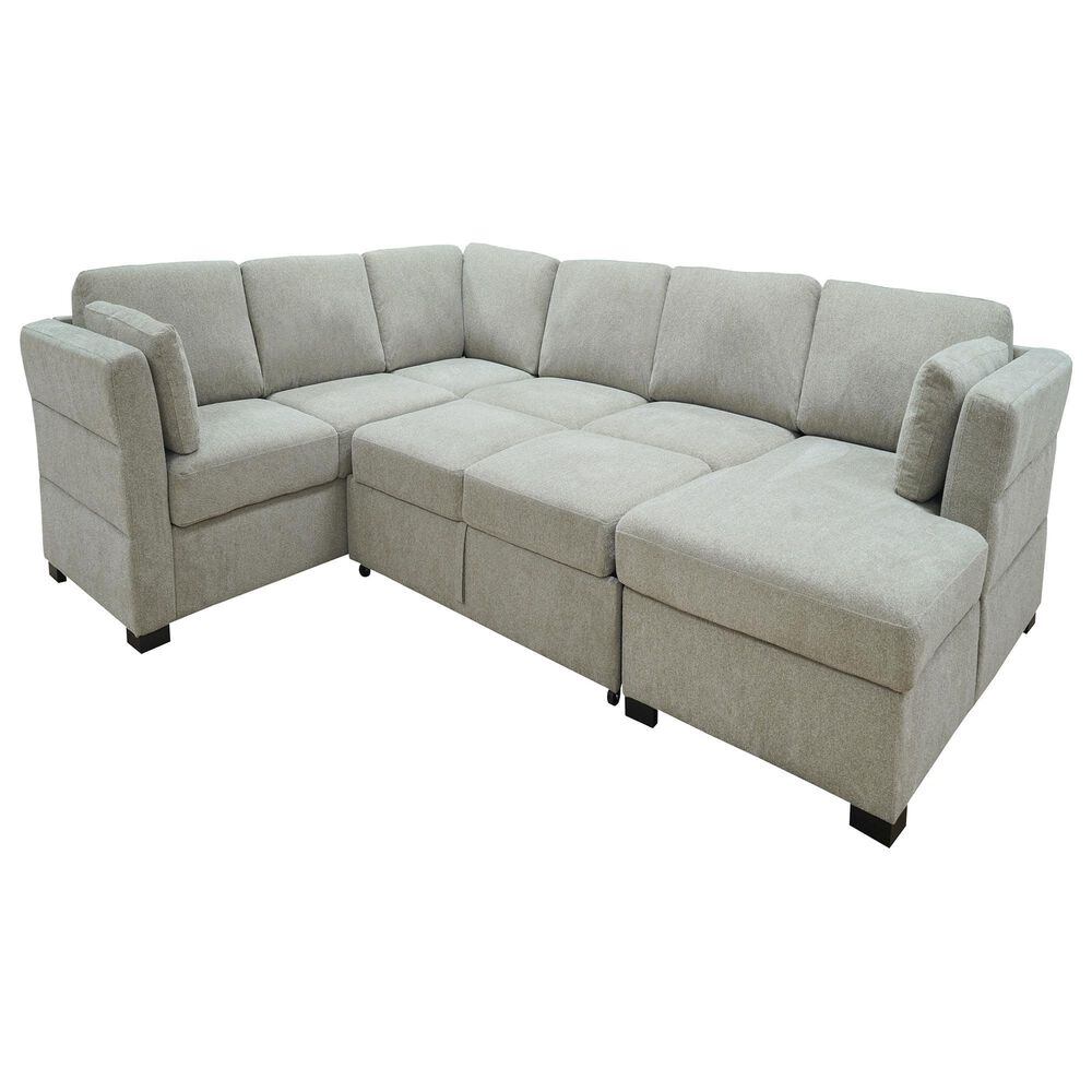 37B Breanne 3-Piece Right Facing Sleeper Sectional with Chaise in Gabbana Khaki, , large