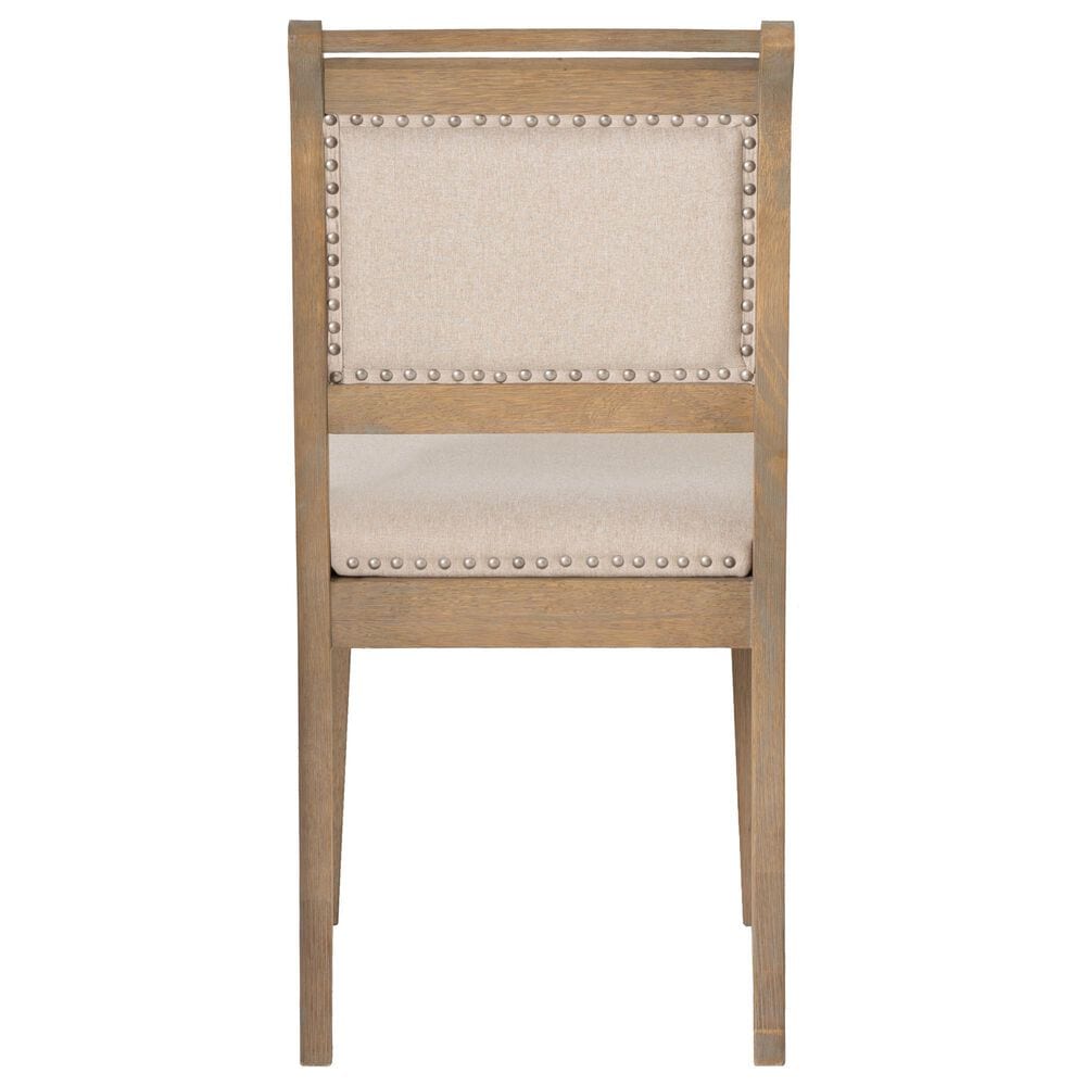 Linon Home Decor Emerson Side Chair with Beige Solid Upholstery in Natural, , large