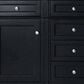 James Martin Vanities Brittany 60" Double Bathroom Vanity in Black Onyx with 3 cm Victorian Silver Quartz Top and Rectangular Sinks, , large