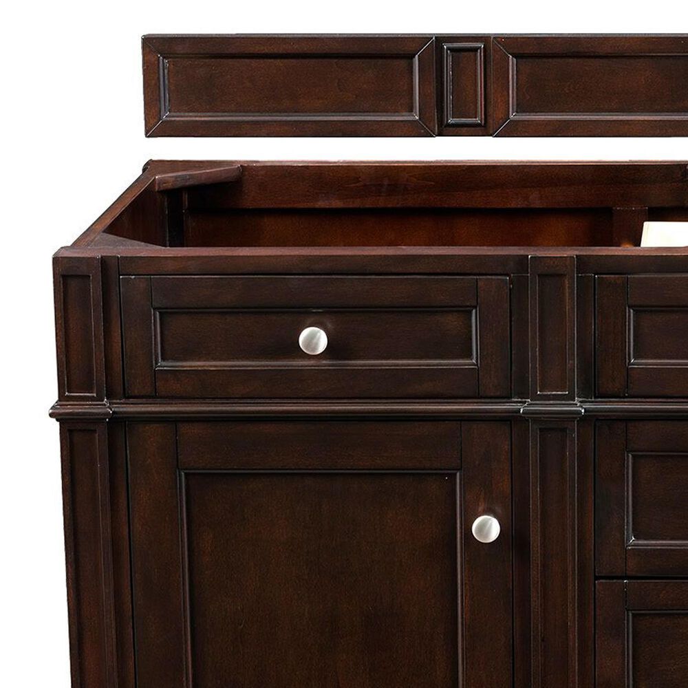 James Martin Vanities Brittany 60&quot; Double Bathroom Vanity in Burnished Mahogany with 3 cm Eternal Jasmine Pearl Quartz Top, , large