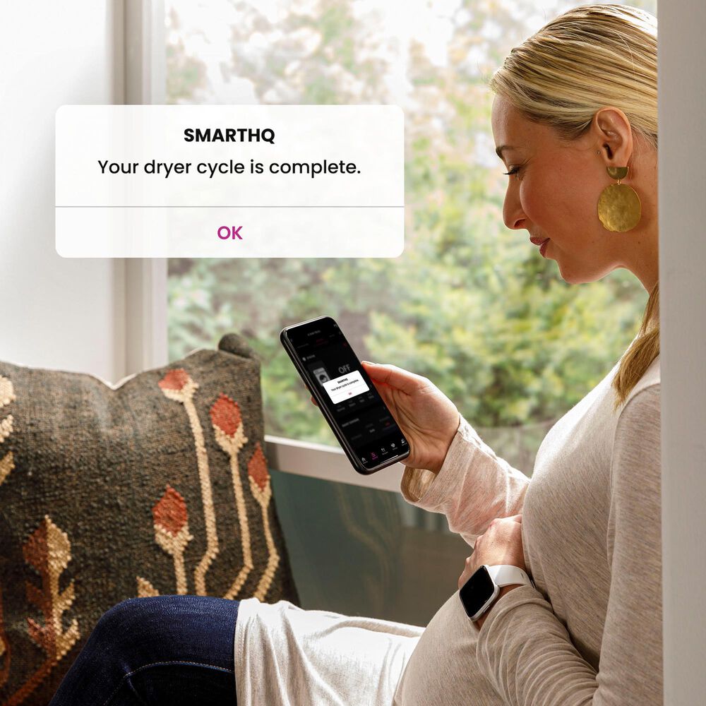 GE Profile 7.4 Cu. Ft. Gas Dryer with Sanitize Cycle and Sensor Dry in White, , large