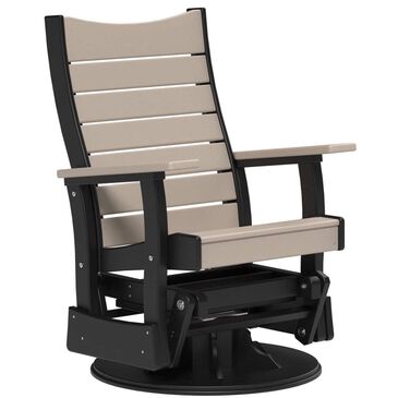 Amish Orchard 2" Patio Contour Swivel Glider Chair in Weatherwood and Black, , large