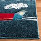 Safavieh Carousel CRK167 8" Square Navy and Ivory Kids Area Rug, , large