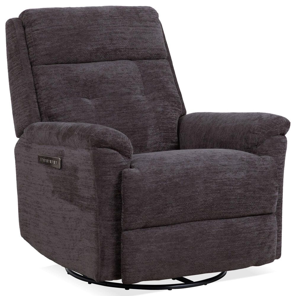 Flexsteel Sophisticated Power Swivel Gliding Recliner with Power Headrest and Lumbar in Steel, , large
