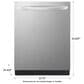 LG 24" Fully Integrated Towel Bar Handle Smart Built-In Dishwasher in PrintProof Stainless Steel, , large
