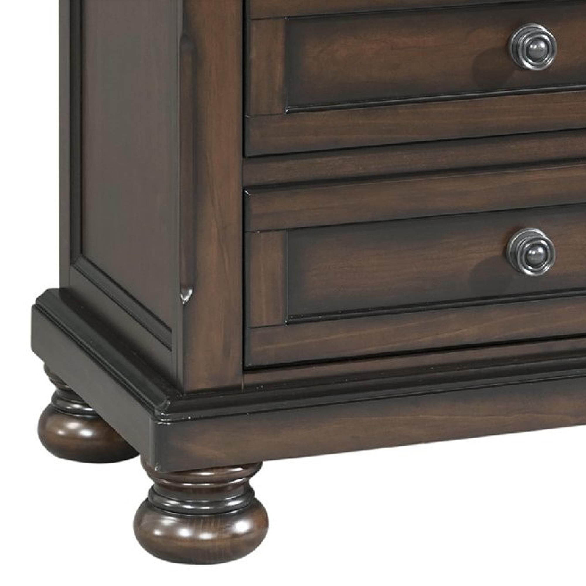 Mayberry Hill Kingston 3-Drawer Nightstand in Dark Walnut