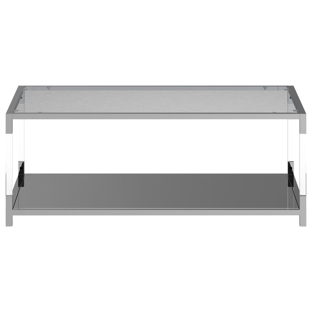 Furniture of America Blythe Coffee Table in Glass and Chrome, , large