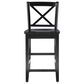 Linon Home Decor Torino X-Back Counter Stool in Black, , large