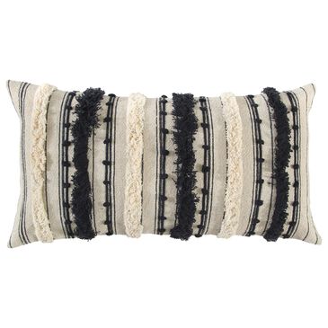 Rizzy Home Striped 14" x 26" Down Filled Pillow in Natural/Black, , large