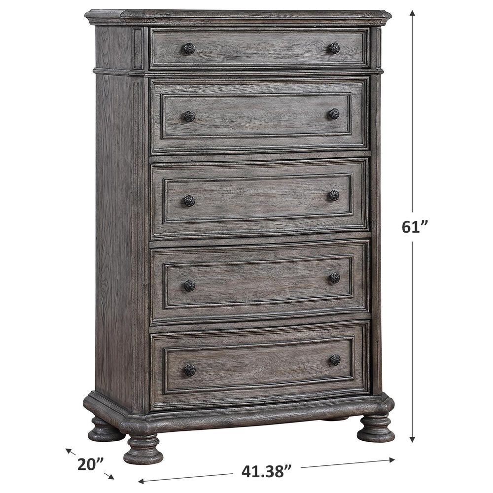 Sasha Lee Lake Way 5-Drawer Chest in Sandblasted Gray, , large