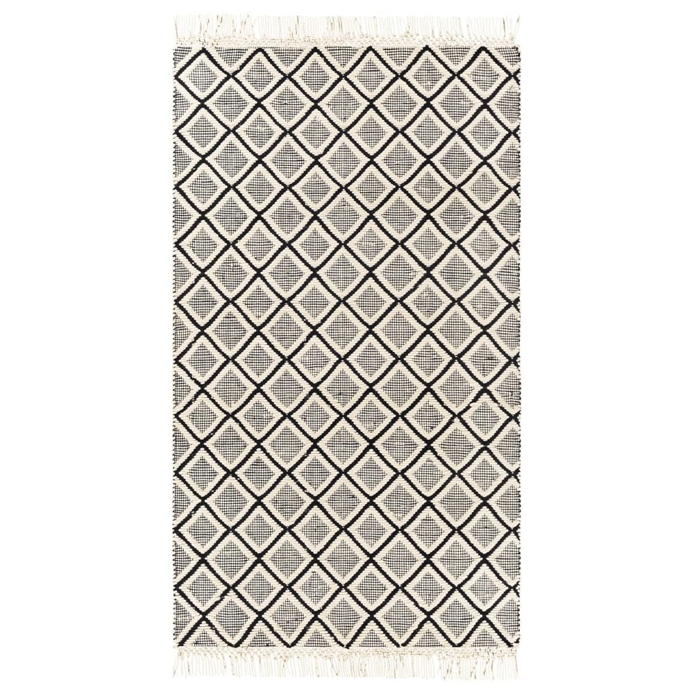 Surya Saint Clair SIC-2304 2'6" x 8' Charcoal, Black and White Area Rug, , large