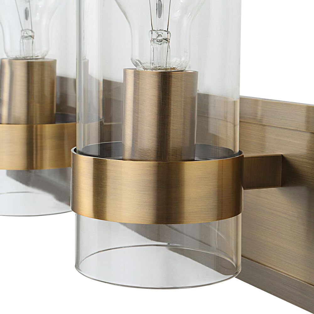 Uttermost Cardiff 3-Light Vanity Light in Antique Brass, , large