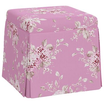 Rachel Ashwell Octavia Storage Ottoman in Berry Bloom Hot Pink, , large
