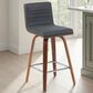 Armen Living Vienna Swivel Counter Height Stool with Vintage Black Upholstery in Walnut, , large