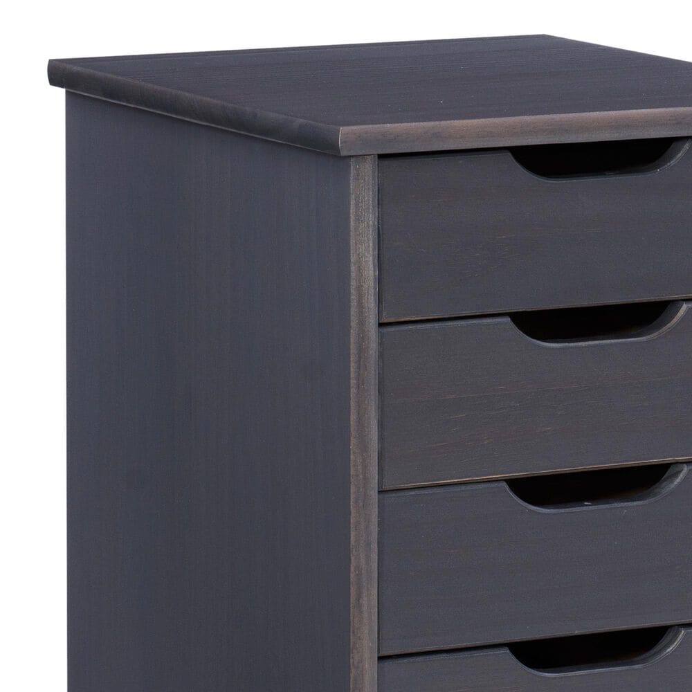 Linon Home Decor Cary 6-Drawer Rolling Cart in Grey, , large