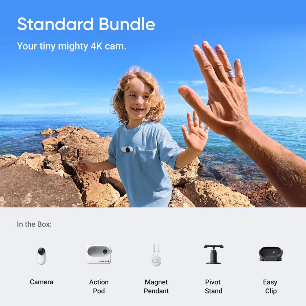 Insta360 GO 3S Standard Bundle 64 GB Action Camera in Arctic White, , large
