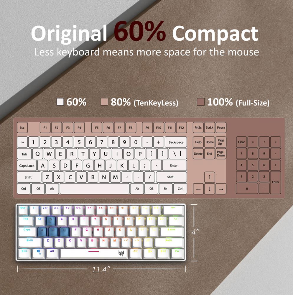 Acer Predator Aethon 330 Gaming Keyboard in White, , large