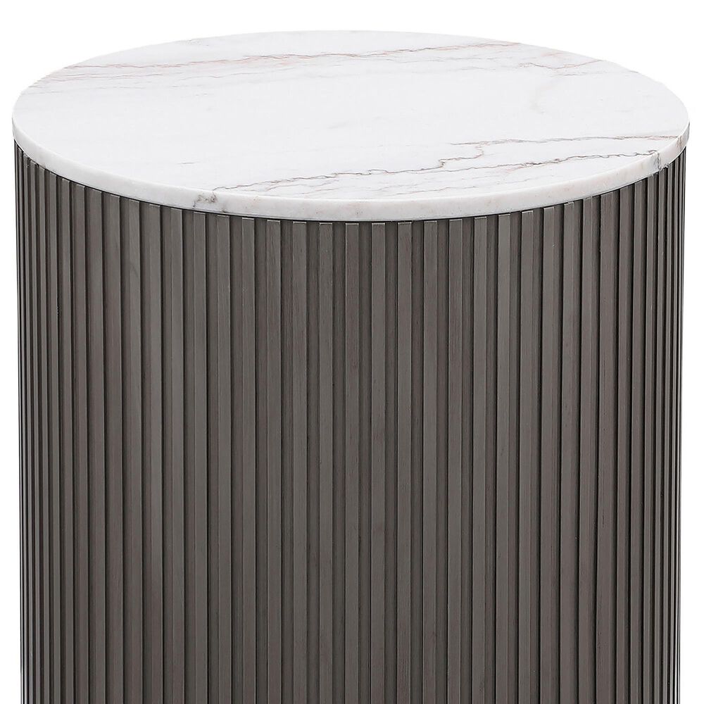 Pacific Landing Jason End Table in White, Charcoal and Brushed Gold, , large