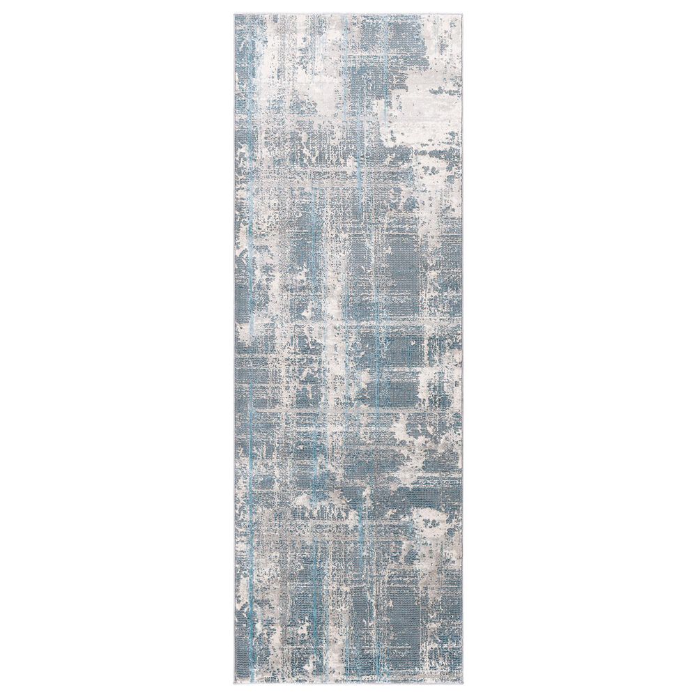 Surya Tibetan TBT-2325 2"7" x 7"7" Teal, Taupe, Ivory and Green Runner, , large