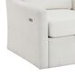 Hearth and Haven Swivel Arm Chair with USB Type-C Ports in White, , large