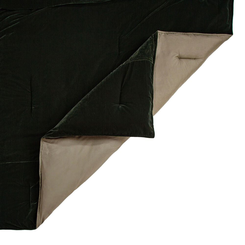 HiEnd Accents Estelle Velvet 3-Piece King/California King Comforter Set in Forest Green, , large