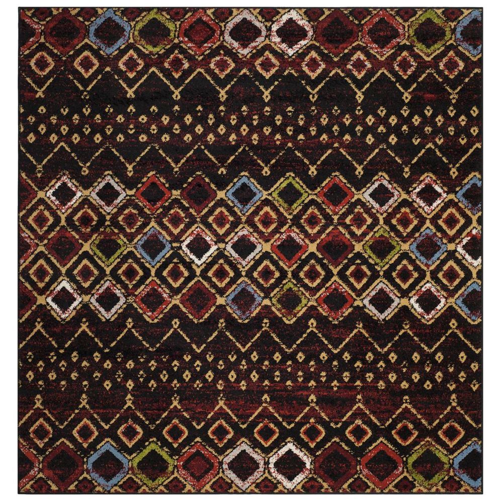Safavieh Amsterdam AMS108P-5SQ 5"1" Square Black/Multi Area Rug, , large
