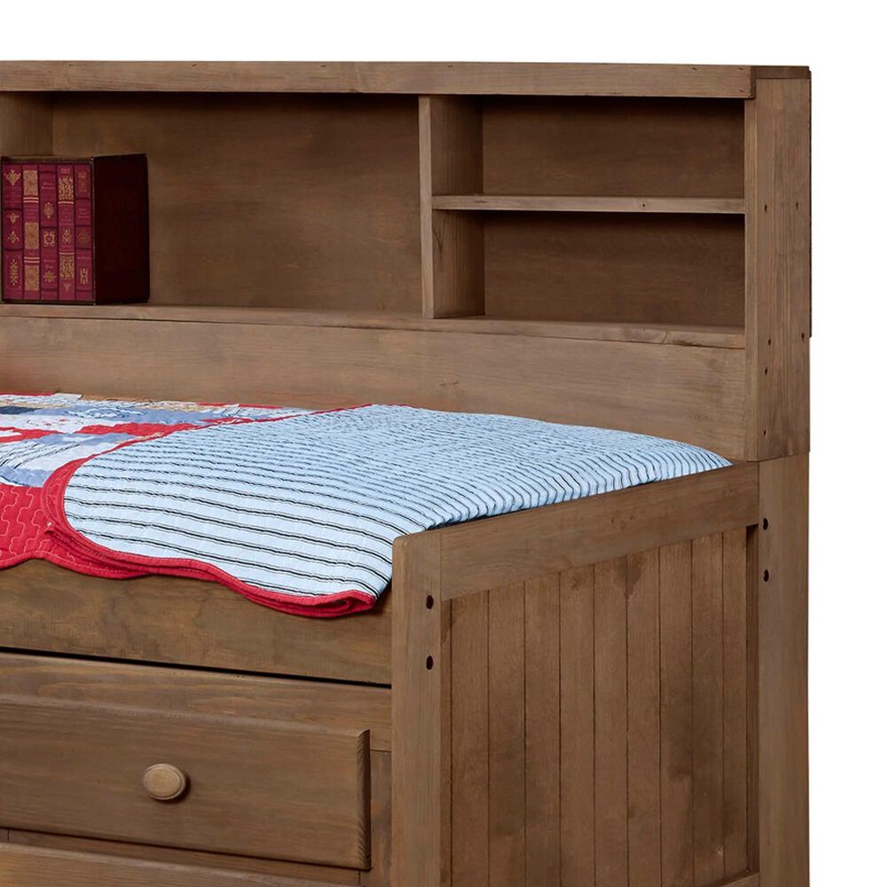 Rusticvale Twin Day Bed with Trundle and Door in Chestnut, , large
