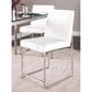 Lumisource Fuji Side Chair with White Velvet Cushion in Brushed Stainless Steel (Set of 2), , large