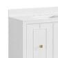 37B Kinsale 36" Single Bathroom Vanity Cabinet in Bright White with White Composite Stone Top and Backsplash, , large