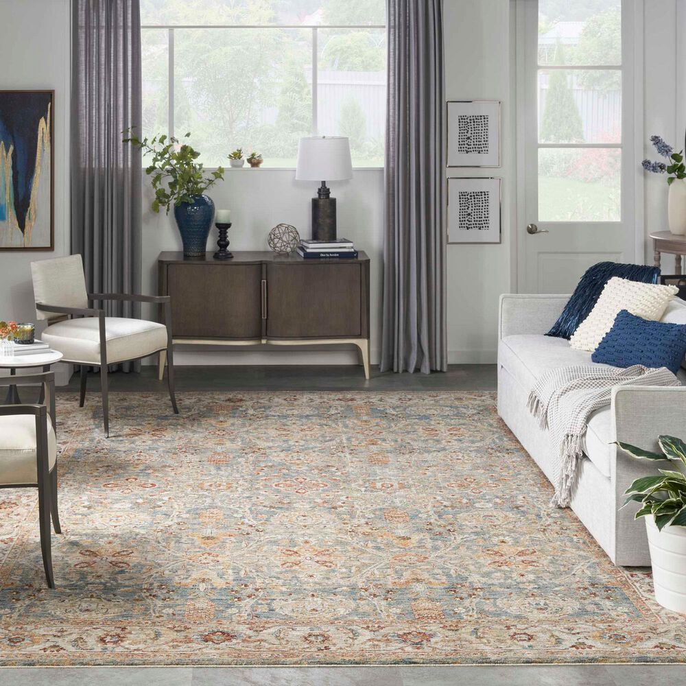 Nourison Sahar SHR03 7&#39;10&quot; x 10&#39;4&quot; Blue Area Rug, , large