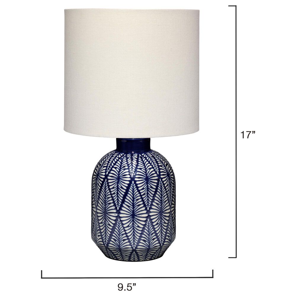 Splendor Living Parkdale Table Lamp in Blue and White, , large