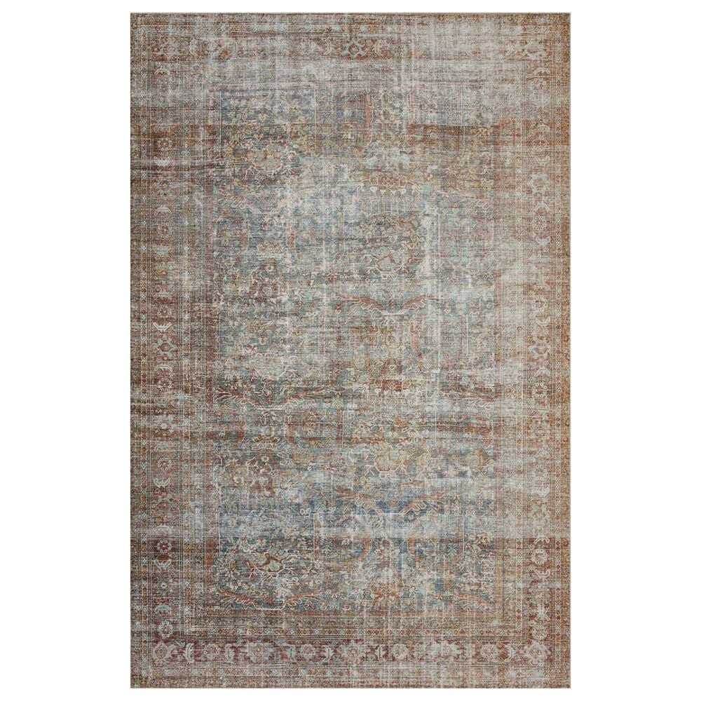 Chris Loves Julia x Loloi Jules 2&#39;3&quot; x 3&#39;9&quot; Lagoon and Brick Area Rug, , large