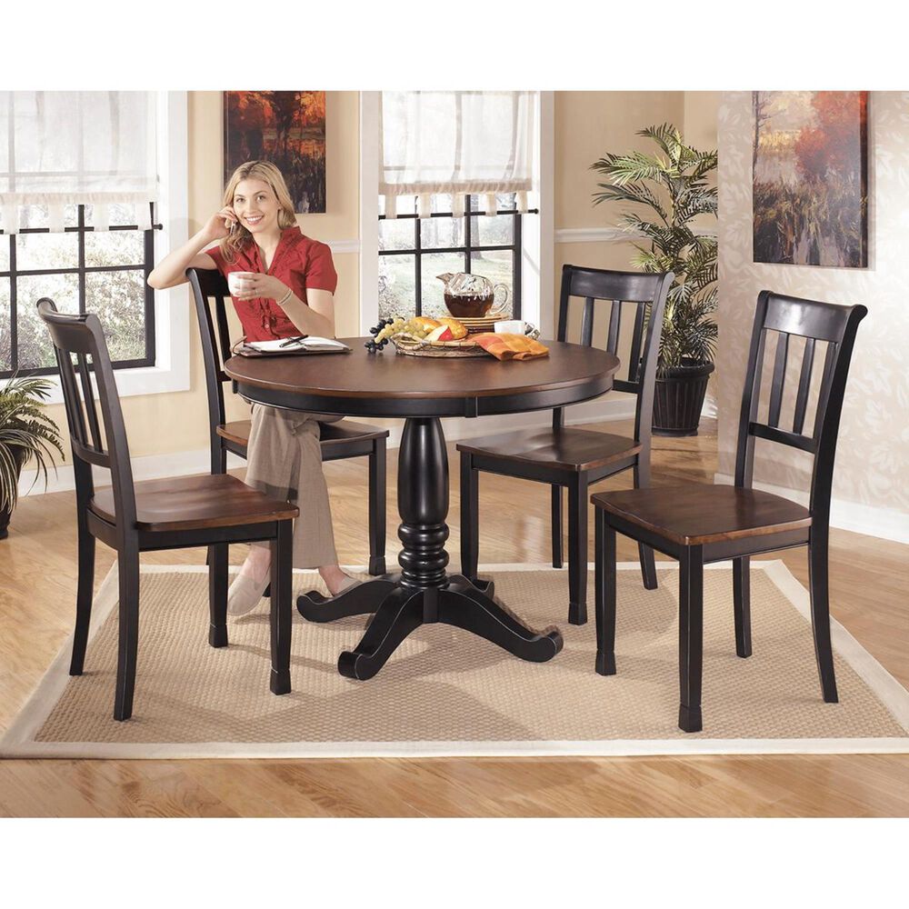 Ashley Owingsville Dining Side Chair in Black and Brown &#40;Set of 2&#41;, , large